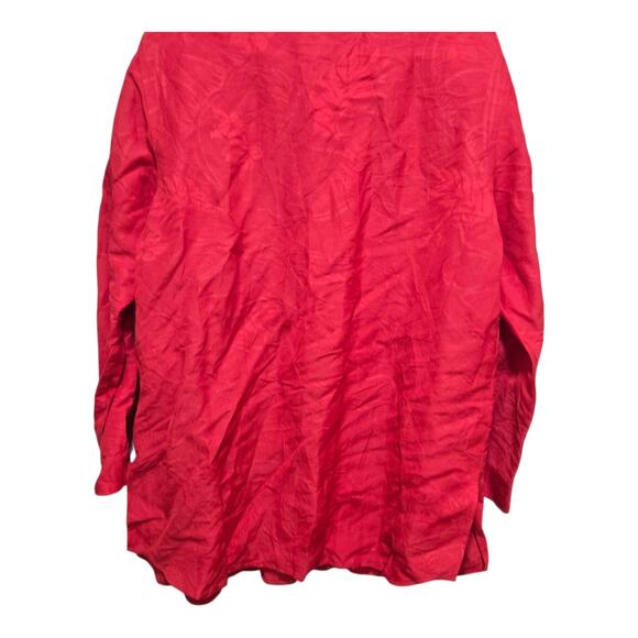 Chico’s Red Linen Blend Button Down Top Women’s Size 3 XL Long Sleeve - Picture 2 of 7